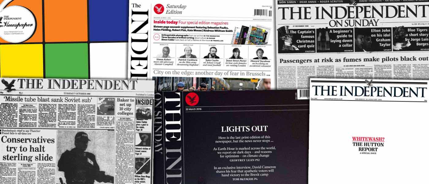 Various source media. The Independent Historical Archive 1986-2021