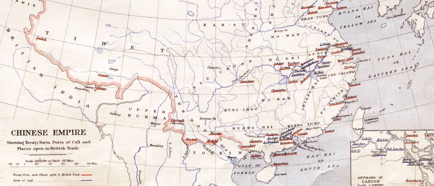 Chinese Empire Showing Treaty Ports, Ports of Call and Places Open to British Trade, TSGS 2302, British Library: Ministry of Defense Maps, Primary Source Media, 1907. Nineteenth Century Collections Online!''