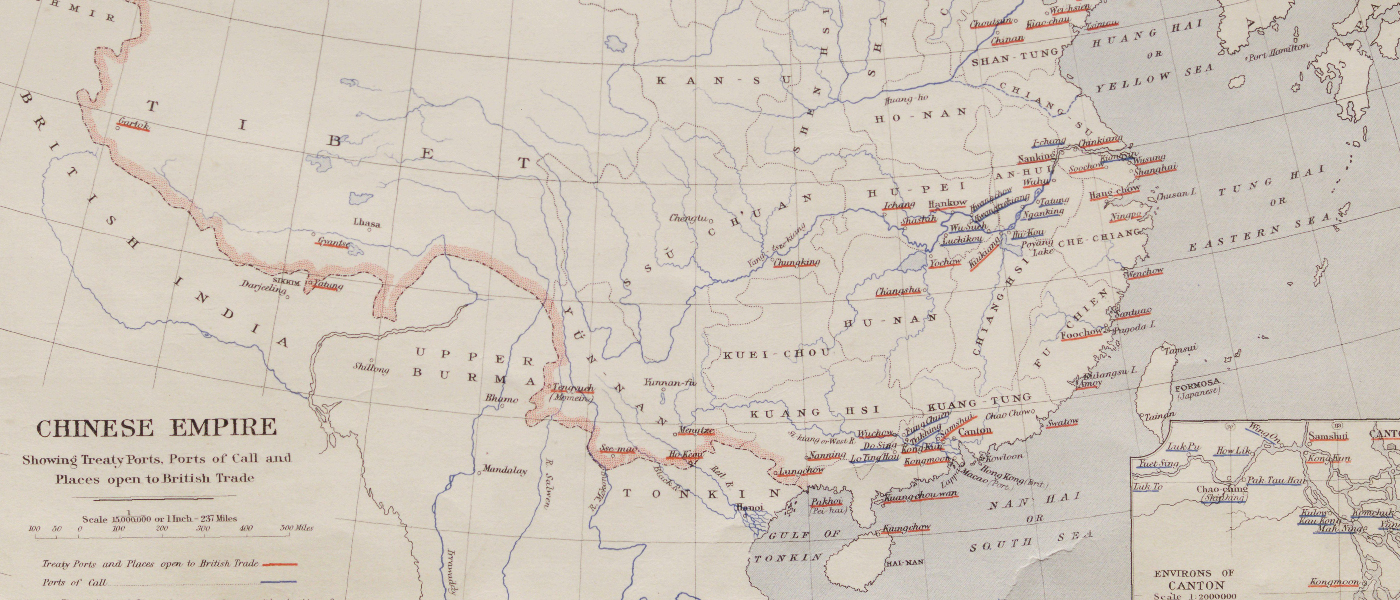 Chinese Empire Showing Treaty Ports, Ports of Call and Places Open to British Trade, TSGS 2302, British Library: Ministry of Defense Maps, Primary Source Media, 1907. Nineteenth Century Collections Online!''