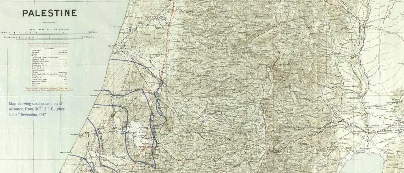 Palestine. Map Showing Successive Lines Of Advance From 30/31 Oct To 15 Nov, 1917.!''