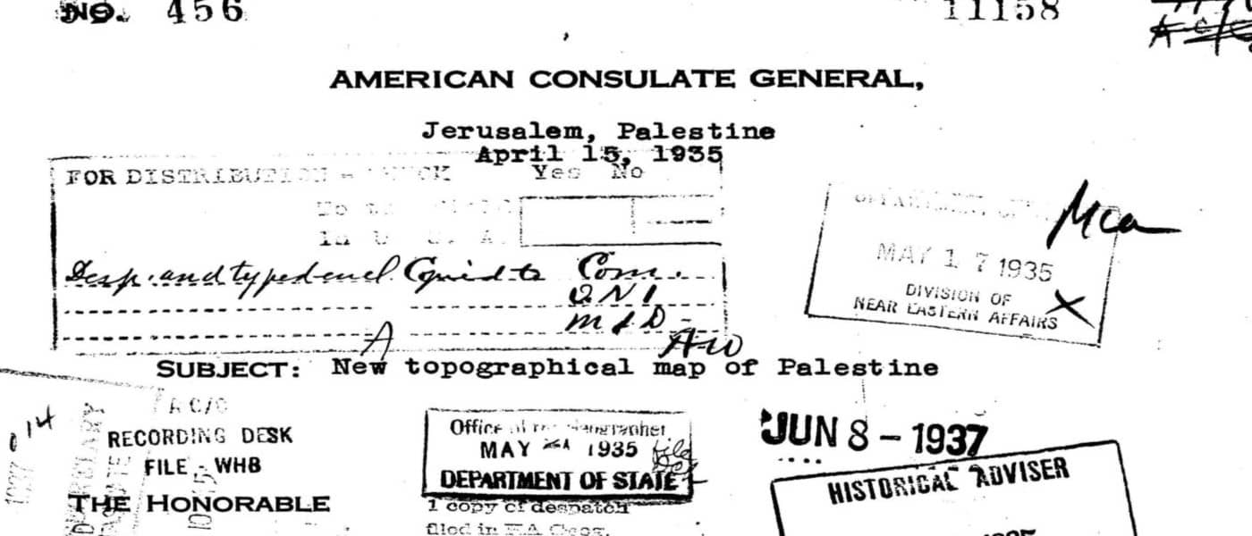 867N.0128 - 867N.0177/1. n.d. MS The British Mandate in Palestine, Arab-Jewish Relations, and the U.S. Consulate at Jerusalem, 1920-1944: Record Group 84: Records of Foreign Service Posts of the Department of State, U.S. Consulate, Jerusalem, Palestine. National Archives (United States). Archives Unbound, link.gale.com/apps/doc/SC5108605783/GDSC?u=asiademo&sid=bookmark-GDSC&xid=a5c561e4&pg=26.!''