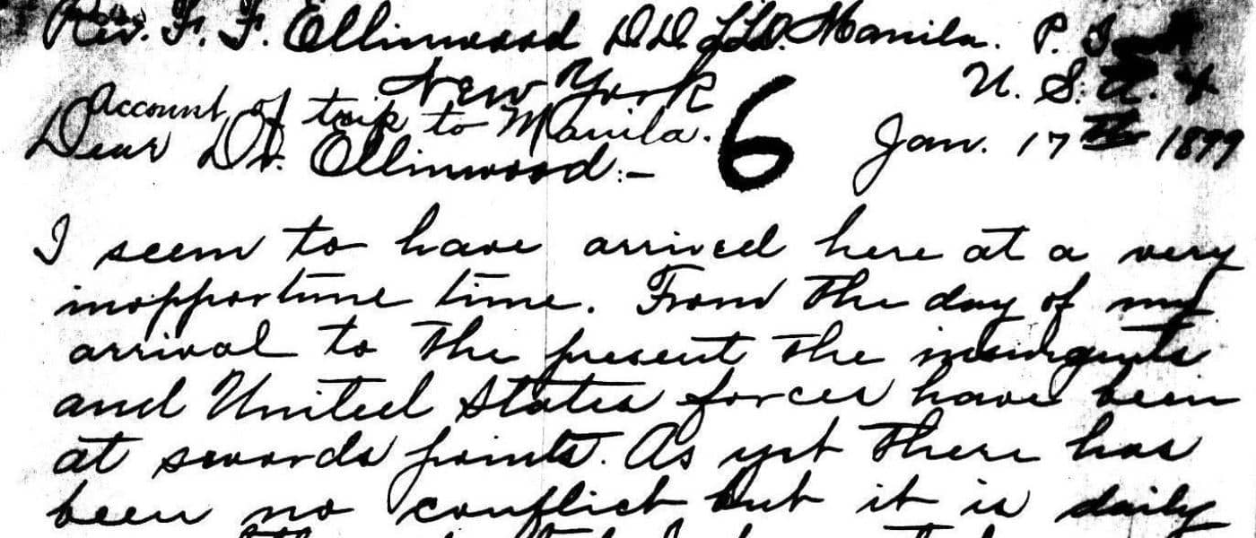 Philippines, 1898 - 1910, Incoming and Outgoing, Philippines, 1898, Volume 259. 1898. MS Evangelism in Philippines: Correspondence of the Board of Foreign Missions, 1898-1910. Presbyterian Historical Society. Archives Unbound, link.gale.com/apps/doc/SC5112493100/GDSC?u=asiademo&sid=bookmark-GDSC&xid=ff117f85&pg=59.!''