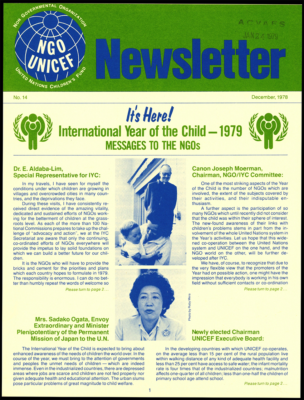 United Nations International Children's Emergency Fund (UNICEF): 1973-1980. Rutgers University Libraries, Manuscripts and Archives.