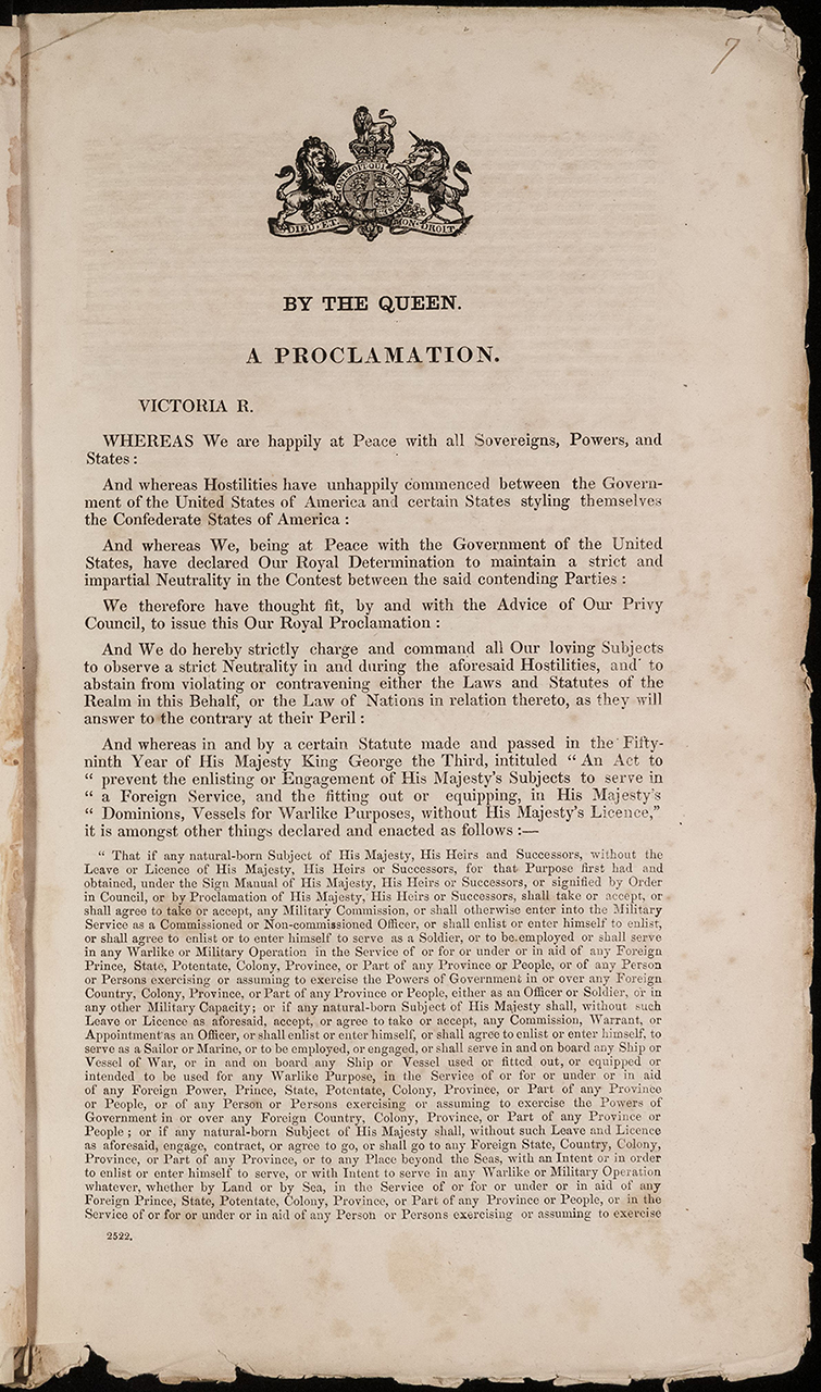 ADM 121/64 Admiralty and Ministry of Defence: Mediterranean Station: Correspondence and Papers, 1861-1865, “Miscellaneous. American Civil War”, p. 8.